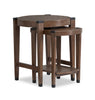 Gordon 22” 2-Piece Round Solid Wood Nesting Accent Table - Brown | 2 tables d’appoint gigognes rondes Gordon de 22 po en bois massif - brunes