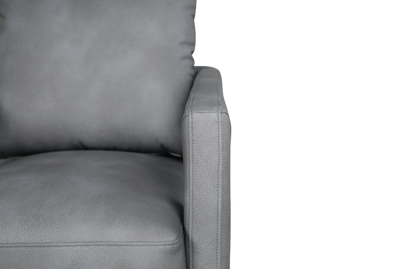 Ever 28\" Swivel Leather-Like Fabric Accent Chair – Grey