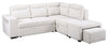 Coast 3-Piece Right-Facing Ivory White Fabric Sleeper Sectional with Storage Chaise and Storage Armrest | Sofa-lit sectionnel de droite Coast 3 pièces en tissu blanc ivoire avec fauteuil long de rangement et accoudoir de rangement