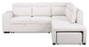 Coast 3-Piece Right-Facing Ivory White Fabric Sleeper Sectional with Storage Chaise and Storage Armrest | Sofa-lit sectionnel de droite Coast 3 pièces en tissu blanc ivoire avec fauteuil long de rangement et accoudoir de rangement