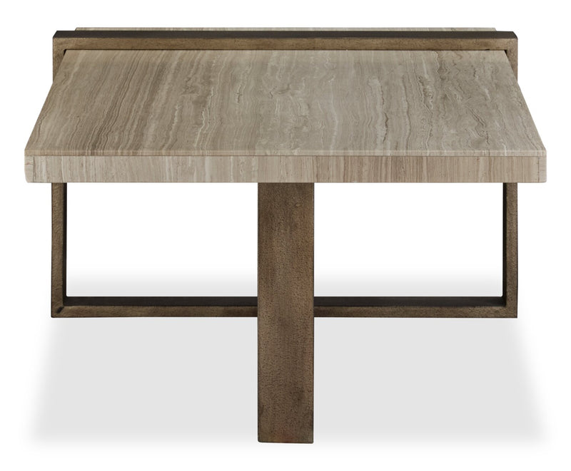 Cyprus 48” Modern Coffee Table - Beige/Bronze