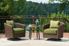 Tofino Outdoor Patio Round End Table - 22"W, Aluminum, UV & Weather Resistant - Brown/Black | Table de bout ronde Tofino pour la terrasse à l’extérieur - 22 po (L), aluminium, résistant aux rayons UV et aux intempéries - brune et noire