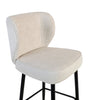 Sara Counter-Height Stool with Velvet-Like Fabric, 26"H, Metal – White | Tabouret Sara de hauteur comptoir de 26 po (H) en tissu d’apparence velours et en métal - blanc