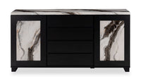Vega Dining Server with Storage & 4 Drawers, Marble Look, 66