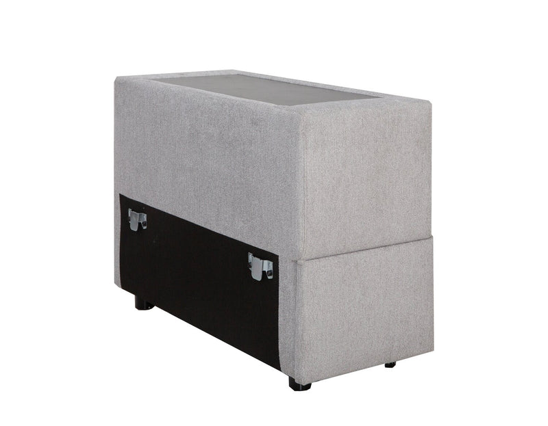 Vault 7-Piece Sectional with Five Storage Chairs and Storage USB Console - Grey