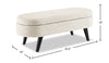 Montreal 43.5" Oval Fabric Storage Ottoman - White|Pouf de rangement ovale Montreal de 43,5 po en tissu - blanc