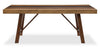 Boden 7pc Dining Set with Table & 6 Chairs, Trestle Base, 78"W - Brown & Beige | Ensemble de salle à manger Boden 7 pièces avec table de 78 po (L), base à tréteaux et 6 chaises - brun et beige