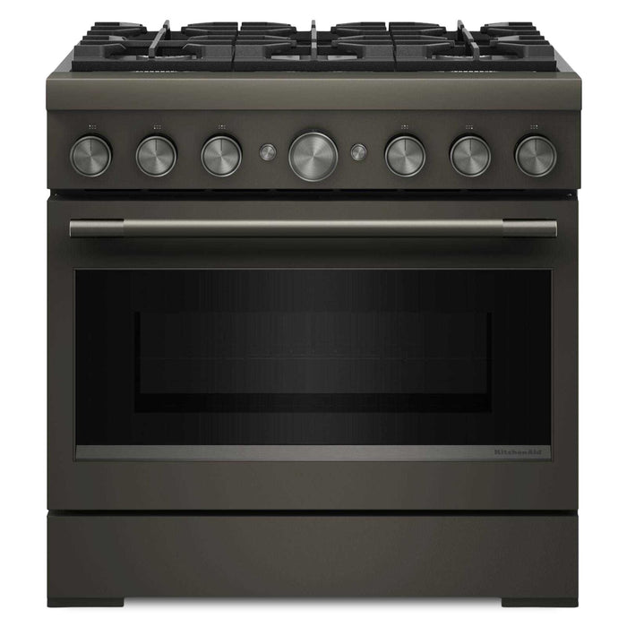 KitchenAid 5.1 Cu. Ft. Dual Fuel Range with No Preheat Air Fry – Black Ore - KFDS936SBE