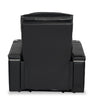 Elite 38" Genuine Leather Massage Power Reclining Chair with Power Headrest and Storage Armrests - Black | Fauteuil de massage à inclinaison électrique Elite de 38 po en cuir véritable avec appuie-tête électrique et accoudoirs de rangement - noir