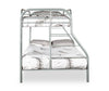 Logan Bunk Bed with Ladders & Guard Rail for Kids, Grey Metal - Twin/Full | Lits superposés Logan pour enfants avec échelles et garde-corps, métal gris - simple et double