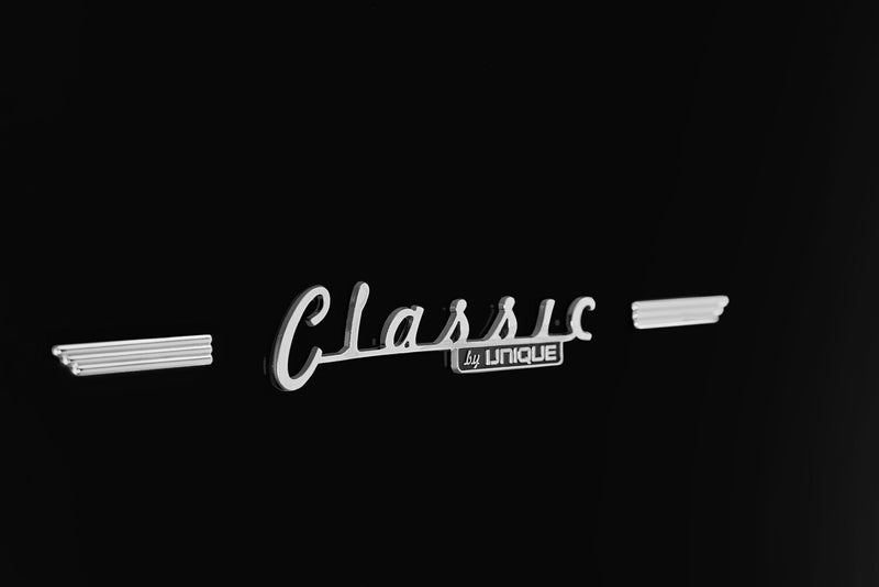 Classic Retro by Unique 24\" 12 Cu. Ft. Bottom-Freezer Refrigerator - Midnight Black - UGP-340L B AC