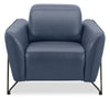 Riviera Top-Grain Genuine Leather Power Reclining Chair - Blue | Fauteuil à inclinaison électrique Riviera en cuir véritable de qualité supérieure - bleu