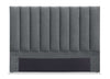 Amos Upholstered Headboard in Charcoal Fabric, Channelled - Full Size | Tête de lit rembourrée Amos en tissu anthracite en canaux - format lit double