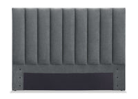 Amos Upholstered Headboard in Charcoal Fabric, Channelled - Full Size