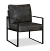 Nico 24.75\" Faux Leather Accent Chair with Metal Legs - Dark Grey