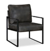 Nico 24.75" Faux Leather Accent Chair with Metal Legs - Dark Grey | Fauteuil d’appoint Nico de 24,75 po en similicuir avec pattes en métal - gris foncé