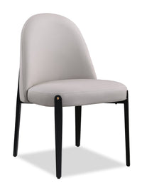Kort & Co. Capri Dining Chair with Vegan Leather Fabric, Metal - Taupe