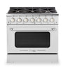 Classic Retro by Unique 36" 5.2 Cu. Ft. 6-Burner Gas Range with Convection - Marshmallow White - UGP-36CR W | Cuisinière à gaz Classic Rétro par Unique de 36 po et de 5,2 pi3 à 6 brûleurs avec convection - blanc guimauve - UGP-36CR W | UGP36CRW