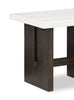 Warwick 26” Solid Wood and Marble End Table – White and Brown Oak | Table de bout Warwick de 26 po en bois massif et en marbre - blanche et chêne brun