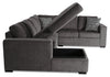 Made in Canada Legend 4-Piece Left-Facing Chenille Fabric Sleeper Sectional with Storage Chaise - Pewter Brown | Sofa-lit sectionnel de gauche Legend 4 pièces fabriqué au Canada en tissu de chenille avec fauteuil long de rangement - brun étain