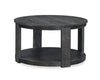 Declan 31.5" Modern Round Coffee Table with Shelf & Casters - Black | Table à café ronde Declan moderne de 31,5 po avec tablette - noire