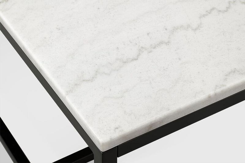 Webber 20\" Modern Marble End Table - White
