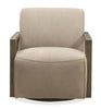 Mode 29.5" Velvet Swivel Accent Chair with Wood Arms - Beige | Fauteuil d’appoint pivotant Mode de 29,5 po en velours avec accoudoirs en bois - beige