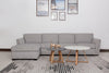 Vault 3-Piece Left-Facing Sectional with Sofa Bed Loveseat, Storage Chaise and Storage Chair - Grey | Sofa sectionnel de gauche Vault 3 pièces avec causeuse-lit, fauteuil long de rangement et fauteuil de rangement - gris