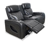 Elite 74" Genuine Leather Massage Power Reclining Loveseat with Immersive Audio and Power Headrests - Black | Causeuse de massage à inclinaison électrique Elite de 74 po en cuir véritable avec son immersif et appuie-têtes électriques - noire