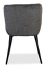Sara Wing-Back Dining Chair with Polyester Fabric, Metal - Grey | Chaise de salle à manger Sara à oreilles en tissu de polyester et en métal - grise