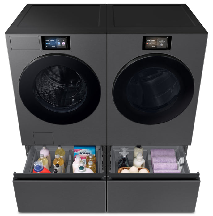 Samsung Bespoke 6.1 Cu. Ft. Front Load Washer and 7.6 Cu. Ft. Electric Dryer – Dark Steel