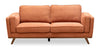 Kort & Co. Kassia 80" Linen-Look Fabric Condo Size Sofa with Wood Base and Legs - Orange | Sofa Kassia de Kort & Co. de 80 po de format condo en tissu d’apparence lin avec base et pattes en bois - orange