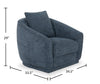 Rio 34.5" Chenille Fabric Swivel Accent Chair - Blue | Fauteuil d’appoint pivotant Rio de 34,5 po en tissu de chenille - bleu