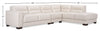 Citadel 3-Piece Right-Facing Top-Grain Genuine Leather Sectional with Wood Legs - Frost White | Sofa sectionnel de droite Citadel 3 pièces en cuir véritable de qualité supérieure avec pattes en bois - blanc givré