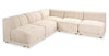 Kort & Co. Oaklyn Modular 5-Piece Fabric Armless Sectional with Tufted Seat Cushions - Beige | Sofa sectionnel modulaire sans accoudoirs Oaklyn de Kort & Co. 5 pièces en tissu avec coussins de siège capitonnés - beige