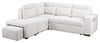 Coast 3-Piece Left-Facing Ivory White Fabric Sleeper Sectional with Storage Chaise and Storage Armrest | Sofa-lit sectionnel de gauche Coast 3 pièces en tissu blanc ivoire avec fauteuil long de rangement et accoudoir de rangement