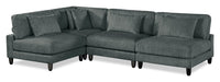 Lounge 4-Piece Chenille Armless Modular Sectional – Grey