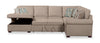 Scott Living Haven 4-Piece Left-Facing Chenille Fabric Sleeper Sectional with Storage Chaise - Taupe | Sofa-lit sectionnel de gauche Haven de Scott Living 4 pièces en tissu de chenille avec fauteuil long de rangement - taupe
