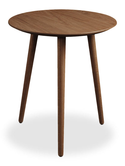 Viola 20" Modern Round End Table – Brown Walnut  | Table de bout ronde moderne Viola de 20 po - noyer brun  | VIOBRETB