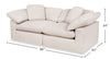 Eclipse Modular 86" Linen-Look Fabric Loveseat with Reversible Feather Down Cushions - Linen Beige | Causeuse modulaire Eclipse de 86 po en tissu d’apparence lin avec coussins réversibles en duvet et plumes - beige lin