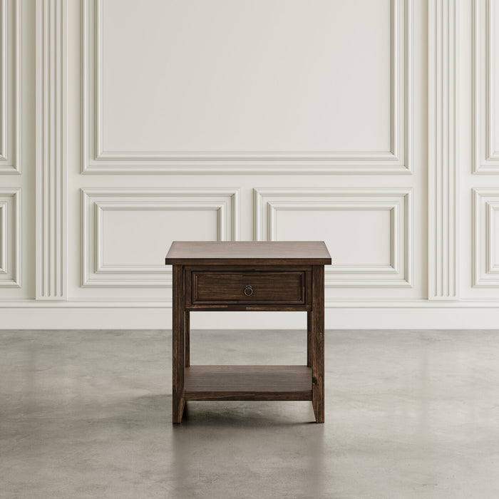 Branson 24\" End Table with Storage and Shelf - Dark Brown