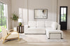 Coast 3-Piece Right-Facing Ivory White Fabric Sleeper Sectional with Storage Chaise and Storage Armrest | Sofa-lit sectionnel de droite Coast 3 pièces en tissu blanc ivoire avec fauteuil long de rangement et accoudoir de rangement