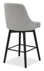 Nash Counter-Height Stool with Swivel Seat & Polyester Fabric, 26.5"H, Wood & Metal - Grey | Tabouret 26.5 po Nash de hauteur comptoir en tissu de polyester, bois et en métal avec siège pivotant - gris foncé