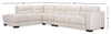 Citadel 3-Piece Left-Facing Top-Grain Genuine Leather Sectional with Wood Legs - Frost White | Sofa sectionnel de gauche Citadel 3 pièces en cuir véritable de qualité supérieure avec pattes en bois - blanc givré
