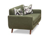 Kort & Co. Freeman 63" Linen-Look Fabric Loveseat with Wood Legs and Tufted Back Cushions - Avocado Green | Causeuse Freeman de Kort & Co. de 63 po en tissu d’apparence lin avec pattes en bois et coussins de dossier capitonnés - vert avocat