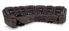 Leo 6-Piece Genuine Leather Power Reclining Sectional with Storage Console and Dual Cupholders - Walnut Brown | Sofa sectionnel à inclinaison électrique Leo 6 pièces en cuir véritable avec console de rangement et 2 porte-gobelets - brun noyer