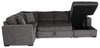 Made in Canada Legend 4-Piece Right-Facing Chenille Fabric Sleeper Sectional with Storage Chaise - Pewter Brown | Sofa-lit sectionnel de droite Legend 4 pièces fabriqué au Canada en tissu de chenille avec fauteuil long de rangement - brun étain