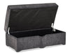 Made in Canada Morgan 48" Chenille Fabric Storage Ottoman - Grey | Pouf de rangement Morgan de 48 po fabriqué au Canada en tissu de chenille - gris