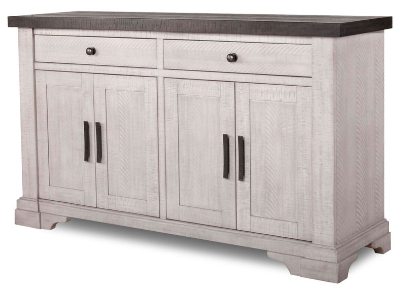 Willow Dining Server with Storage & 2 Drawers, 64\"W - Rustic White & Brown