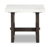 Warwick 26” Solid Wood and Marble End Table – White and Brown Oak | Table de bout Warwick de 26 po en bois massif et en marbre - blanche et chêne brun